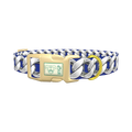 Silver Chain Blue Dog Collar - plastic gold
