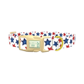 Red Blue Star Pattern Dog Collar - plastic gold
