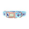 Peace Symbol Dog Collar - plastic gold