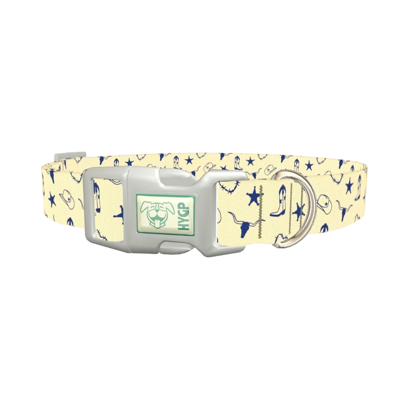 Cowboy Western Heart Dog Collar - plastic silver