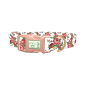 Pink Rose Garden Dog Collar - plastic rose gold