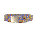 Burger and Fries Dog Collar - metal silver