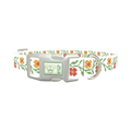Cross Stitch Flower Dog Collar - plastic silver