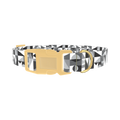Geometric Black and White Dog Collar - plastic gold