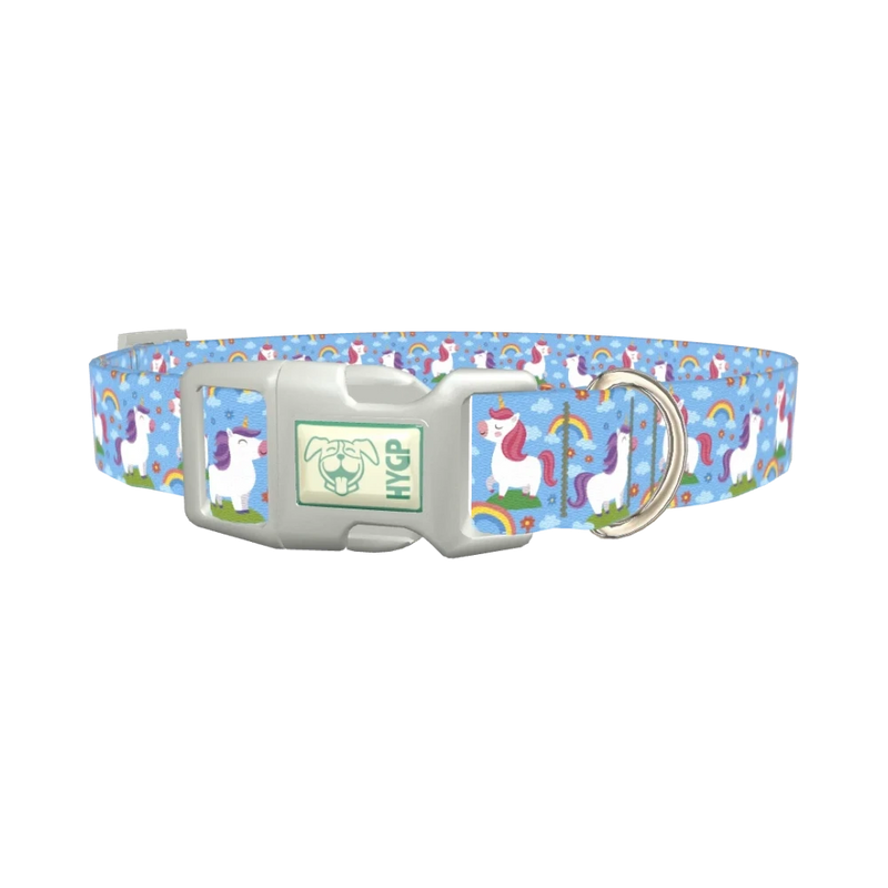 Unicorn Rainbow Dog Collar - plastic silver