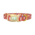 Surfboard Pattern Dog Collar - plastic gold
