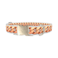 Rose Gold Chain Pattern Dog Collar - metal silver