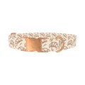 Beige Croissant Leaf Dog Collar - metal rose gold