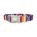 Colorful Mexican Stripe Dog Collar - plastic silver
