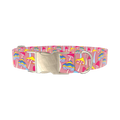 Colorful Mushroom Field Dog Collar - metal silver
