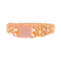 Orange Skull and Bones Dog Collar - plastic rose gold