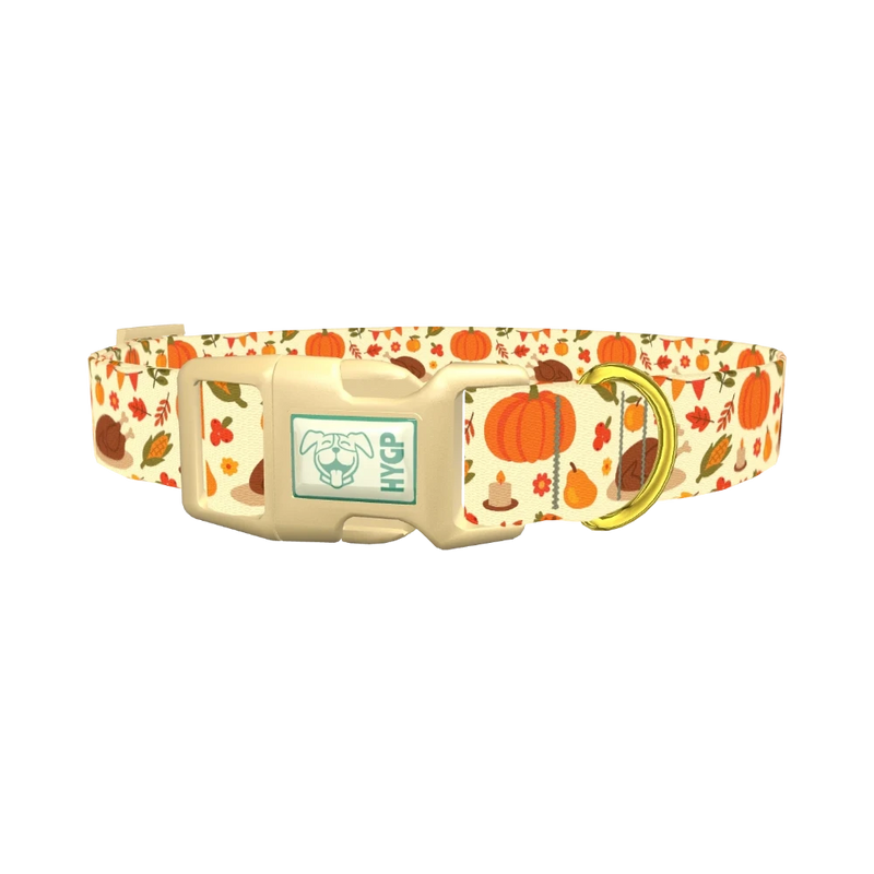 Thanksgiving Feast Dog Collar - plastic gold