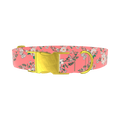 Pink Rosehip Dog Collar - metal rose gold