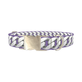 Silver Chain Lilac Dog Collar - metal silver