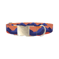 Abstract Mountain Dog Collar - metal silver