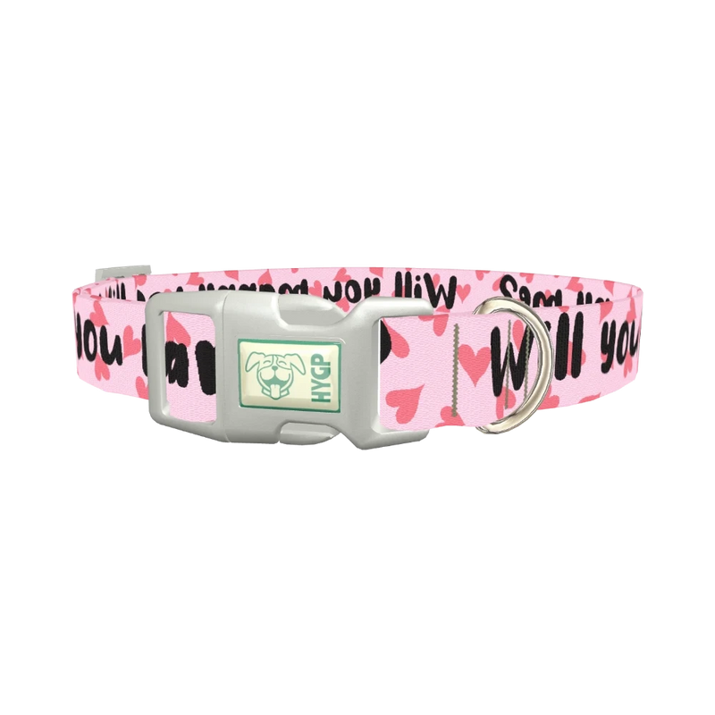 Heart Pattern Dog Collar - plastic silver