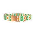 St. Patrick's Shamrock Stripe Dog Collar - metal rose gold