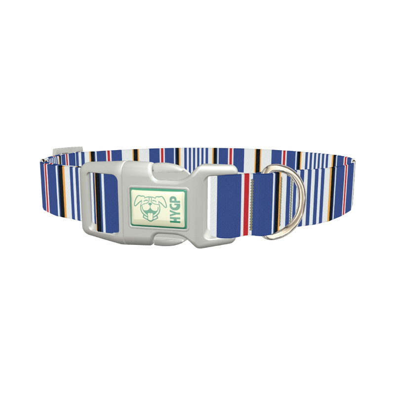Bold Striped Dog Collar - plastic silver