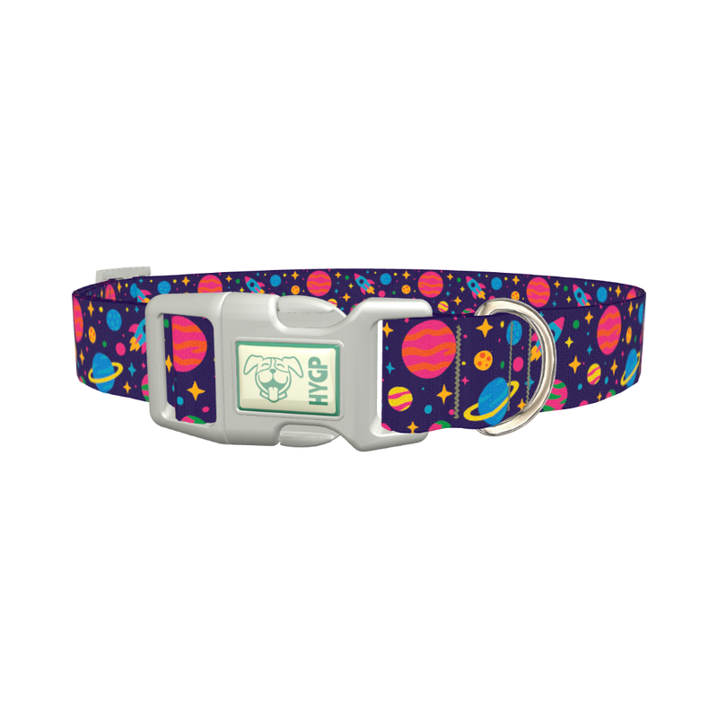 Cosmic Space Dog Collar - plastic silver