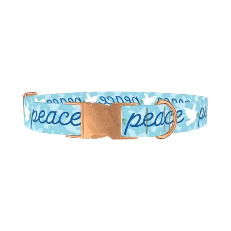 Peace Dove Dog Collar - metal rose gold
