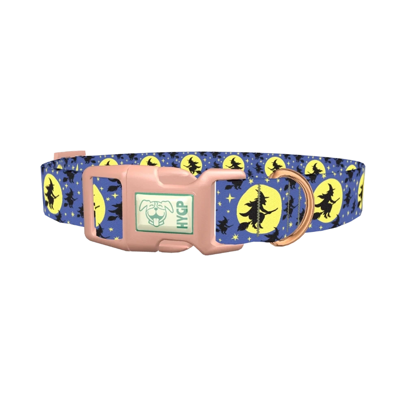 Halloween Witch Dog Collar - plastic rose gold