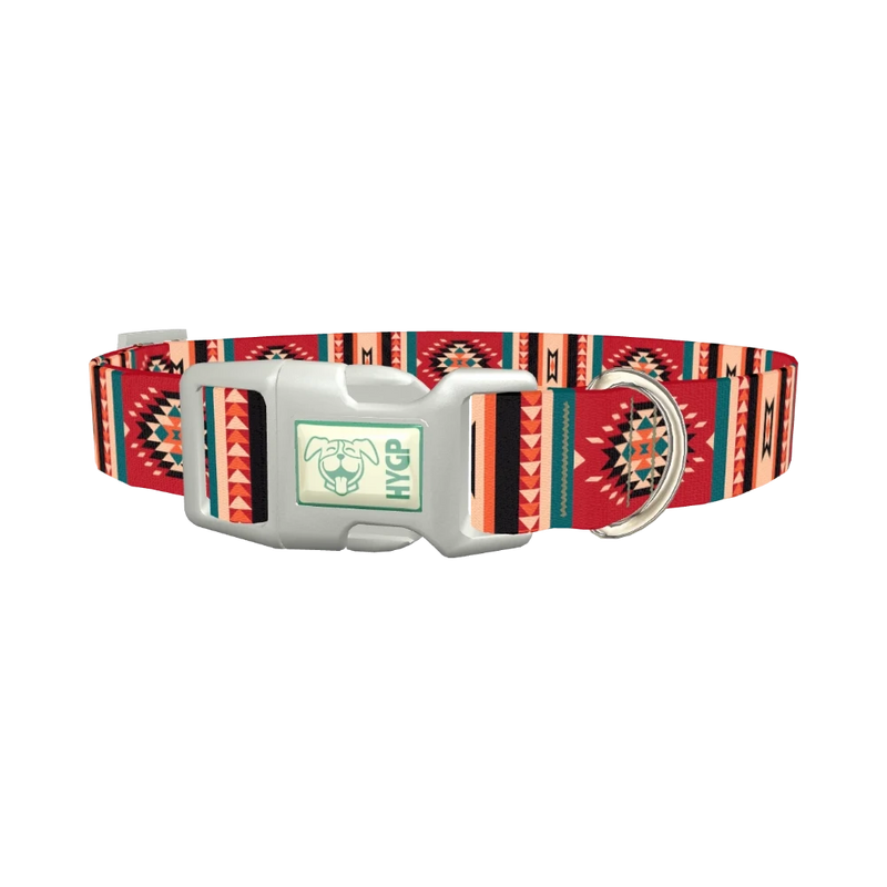 Tribal Geometric Dog Collar - plastic silver