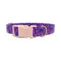 Purple Tie-Dye Dog Collar - plastic silver