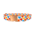 Colorful Geometric Heart Dog Collar - metal rose gold