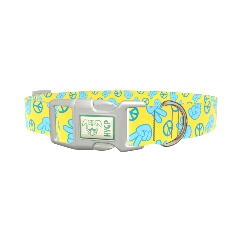 Peace Sign Dog Collar - plastic rose gold