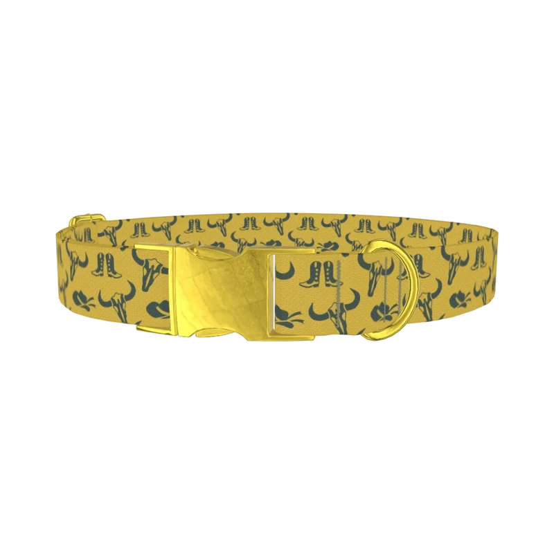 Western Ranch Dog Collar - metal gold