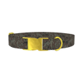 Brown Green Camo Dog Collar - metal gold