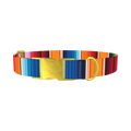 Mexican Textile Stripes Dog Collar - metal gold