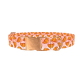 Croissant Pattern Dog Collar - metal rose gold