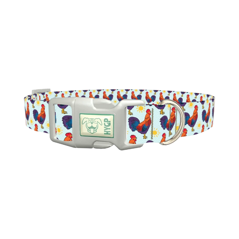Rooster Sun Dog Collar - plastic silver