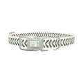 Geometric Leaf Dog Collar - plastic silver