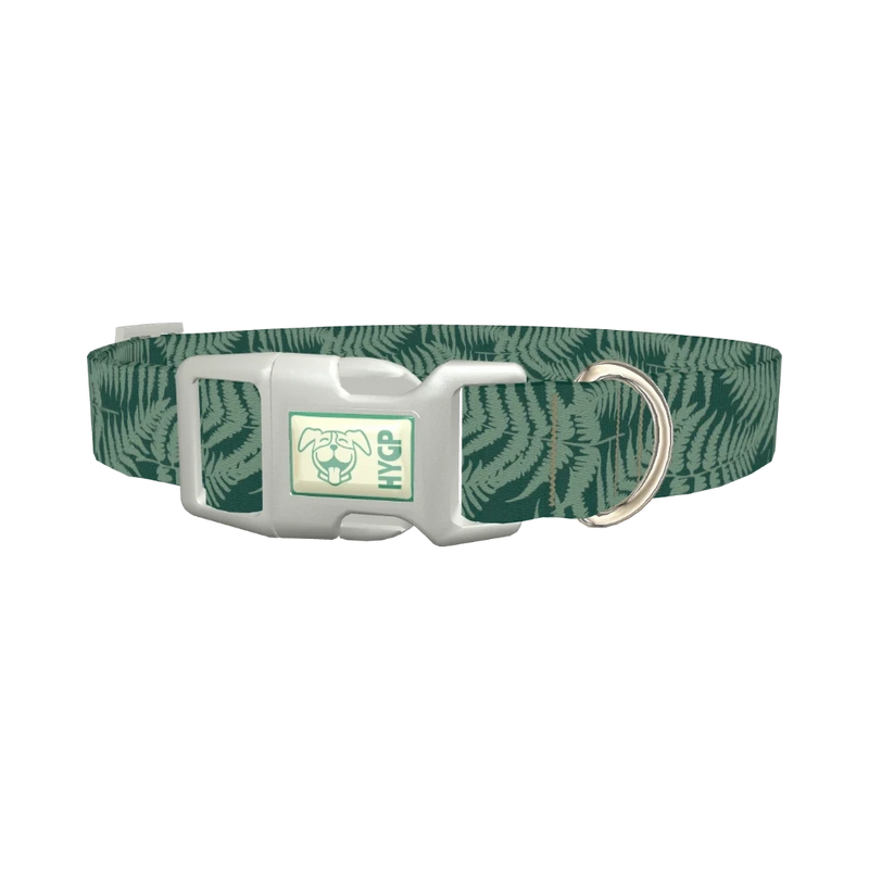 Fern Leaf Dog Collar - plastic silver