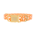 Orange Skull and Bones Dog Collar - plastic gold