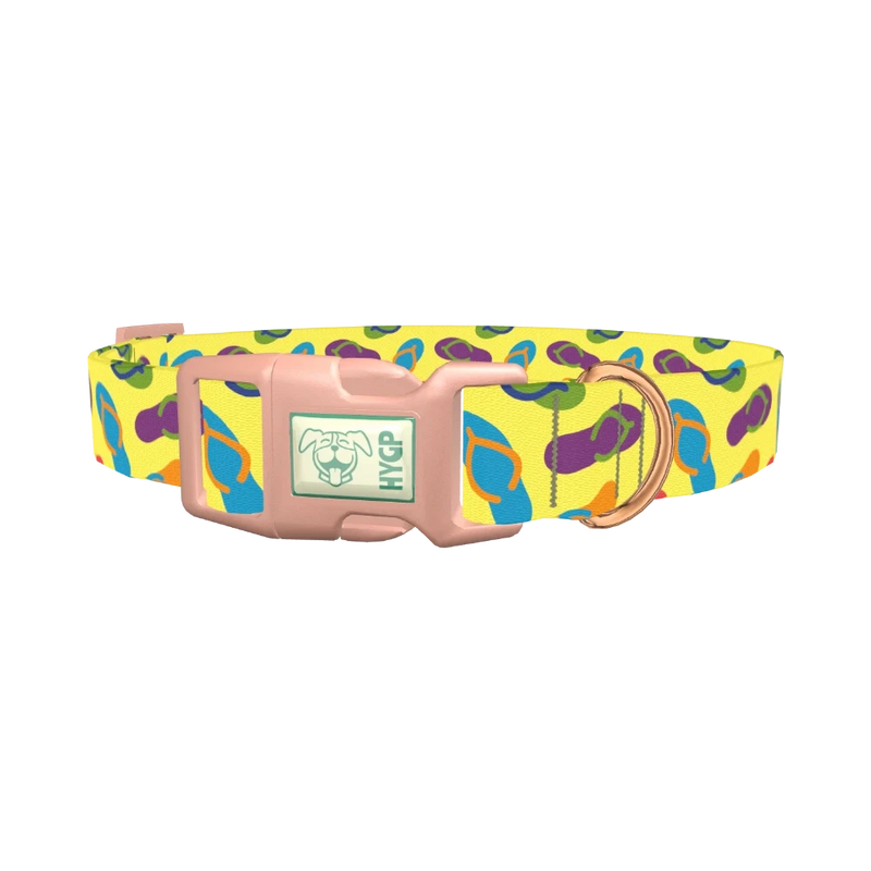 Colorful Flip Flop Dog Collar - plastic rose gold