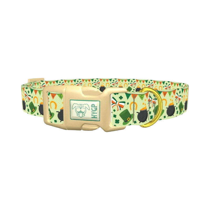 Irish Luck Dog Collar - plastic gold