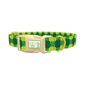 Geometric Clover Pattern Dog Collar - plastic gold