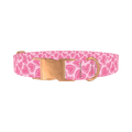 Pink Sketch Heart Dog Collar - metal rose gold