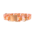 Retro Flower Burst Dog Collar - metal rose gold