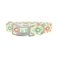 Pastel Tribal Diamond Dog Collar - plastic silver