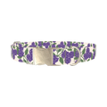 Purple Hydrangea Dog Collar - metal silver