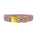 Colorful Bat Pattern Dog Collar - metal gold