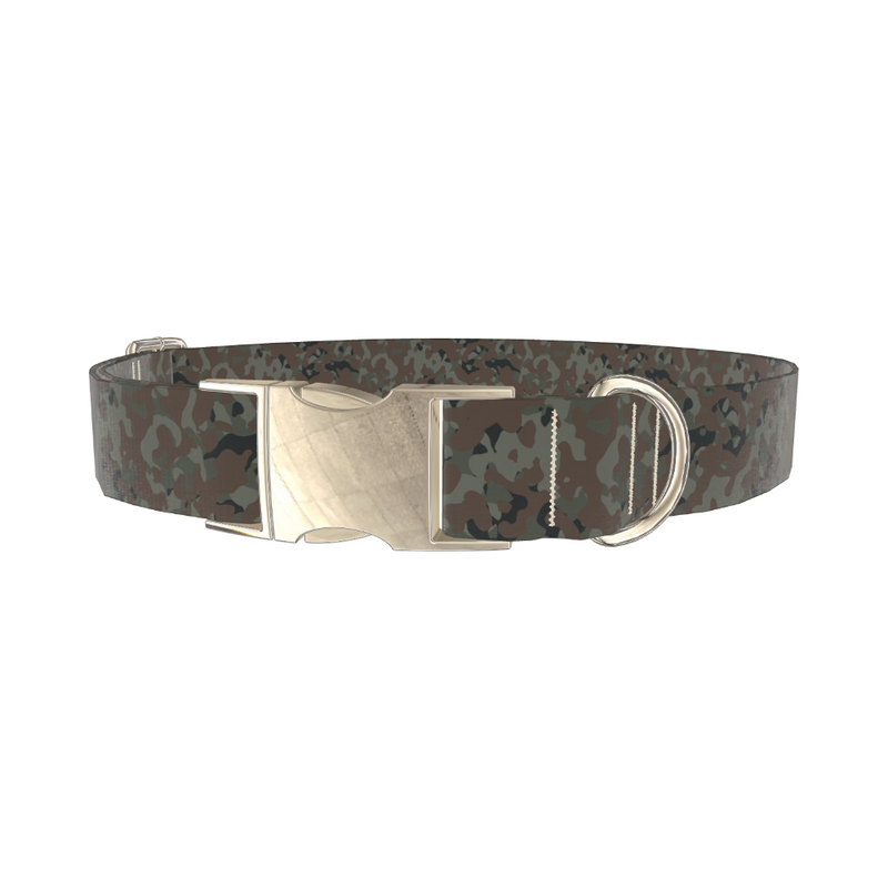 Brown Green Camo Dog Collar