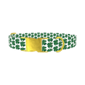 Dark Clover Pattern Dog Collar - metal gold