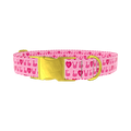 Valentine Heart Dog Collar - metal gold