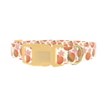 Peach Floral Dog Collar - plastic gold
