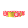 Coral Pattern Dog Collar - metal rose gold